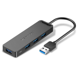 Концентратор Vention OTG USB 3.0 на 4 порта Черный - 0.1м.