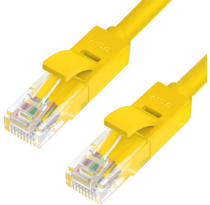 Greenconnect Патч-корд прямой 0.3m,  UTP кат.5e,  желтый,  позолоченные контакты,  24 AWG,  литой,  GCR-LNC02-0.3m,  ethernet high speed 1 Гбит / с,  RJ45,  T568B