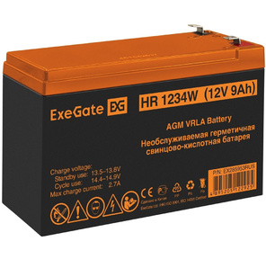 Exegate EX285953RUS Аккумуляторная батарея ExeGate HR1234W  (12V 9Ah,  клеммы F2)