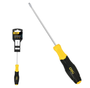 Шлицевая отвертка Deli DL6381501N 8х150мм сталь Cr-V,  двухкомпонентная прорезиненная рукоять