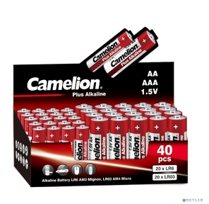 Camelion Plus Alkaline COMBO40  (20LR6 + 20LR03-CB,  батарейка, 1.5В)  (40 шт. в уп-ке)