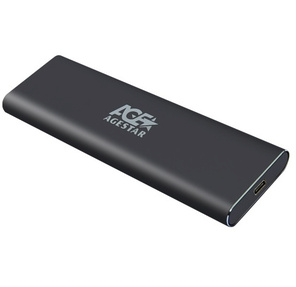 AgeStar 31UBNV1C  (GRAY) USB 3.1 Type-C Внешний корпус M.2 NVME  (M-key) AgeStar 31UBNV1C  (GRAY),  алюминий,  черный