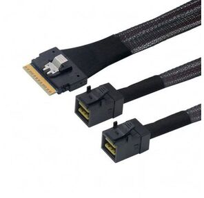 Кабель /  SAS SFF-8654 8i to 2xHDminiSAS SFF-8643 Cable, 0.8m (SAS 4.0)
