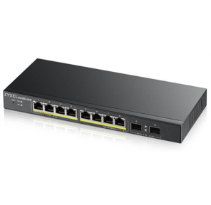 Smart L2 коммутатор PoE+ Zyxel GS1900-10HP,  8xGE PoE+,  2xSFP,  настольный,  бесшумный,  бюджет PoE 77 Вт