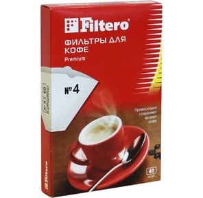 Фильтр Filtero №4 / 40 белый для кофе