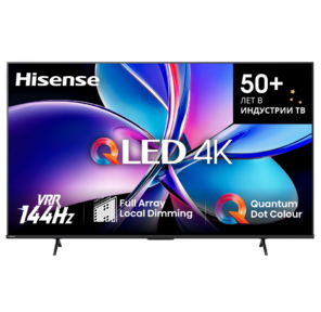 Телевизор QLED Hisense 100" 100E7Q PRO темно-серый 4K Ultra HD 144Hz DVB-T DVB-T2 DVB-C DVB-S DVB-S2 USB WiFi Smart TV