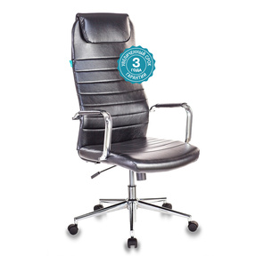 Кресло руководителя Бюрократ KB-9N / ECO / BLACK черный сиденье черный искусственная кожа крестовина хром колеса черный