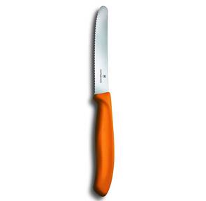 Нож кухонный Victorinox Swiss Classic  (6.7836.L119) стальной столовый лезв.110мм серрейт. заточка оранжевый