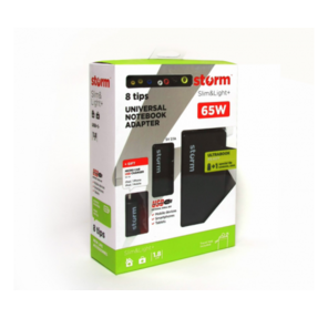 Адаптер для ноутбуков Storm SLU65,  65W,  USB (2.1A),  slim design + micro charger USB  (MCM1)