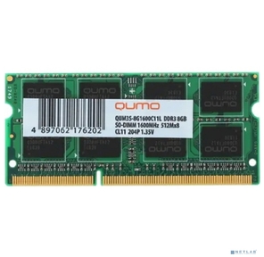 QUMO DDR3 SODIMM 8GB QUM3S-8G1600C11L {PC3-12800,  1600MHz}