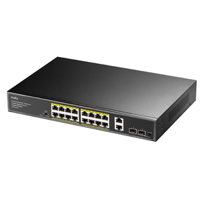 Коммутатор /  16-10 / 100 / 1000 BASE-T Gigabit ports,  2-Port 10 / 100 / 1000 BASE-T Gigabit Uplink ports,  2-1000 BASE-X SFP Slot,  16-port IEEE 802.3at PoE+ Injector,  200 watts total Power budget,  Supports PoE power up to 30W for each PoE port,  Extend Mode  (Transmit distance up to 250m at 10 Mbps ),  Port Lightning Protection: Common  Mode 4KV,  ESD 8KV,  Watchdog,  200W Internal