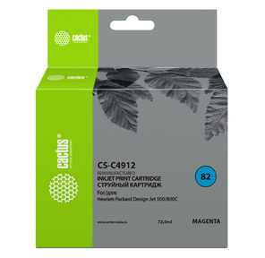 Картридж струйный Cactus CS-C4912 пурпурный для №82 HP Design Jet 500 / 800C  (72ml)