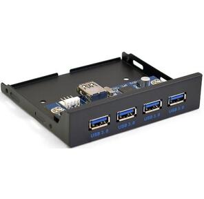 Exegate EX283580RUS Планка USB на переднюю панель ExeGate U3H-625,  3, 5",  4*USB3.0,  черная,  металл,  подсоединение к мат. плате