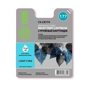 Картридж струйный Cactus CS-C8774 светло-голубой для №177 HP PhotoSmart 3213 / 3313 / 8253 / C5183 / C6183  (11, 4ml)