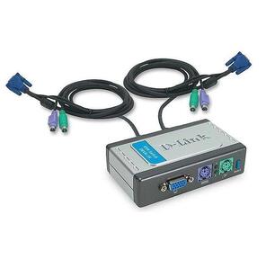2-port KVM Switch with build in cables  (PS / 2)