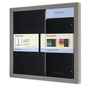Набор Moleskine Art Collection Sketching блокнот для рисования / акварельные карандаши Large нелинованный черный
