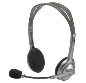 Гарнитура Logitech H110 серая,  2х jack 3.5мм,  поворотный микрофон,  кабель 1.8м