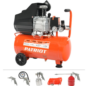 Компрессор поршневой Patriot Optima Euro 24-240K2 масляный 240л / мин 24л 1500Вт оранжевый / черный