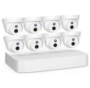 Tenda K8P-4CR Комплект видеонаблюдения с PoE на 8 каналов: видеорегистратор и 8 камер "ракушек" PoE HD