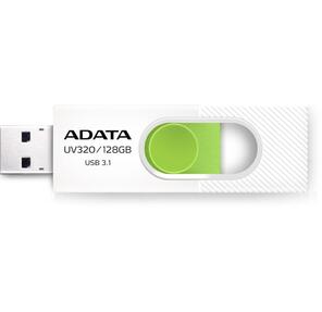 Флеш накопитель 128GB A-DATA UV320,  USB 3.2,  белый / зеленый