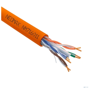 Кабель NEOMAX [NM716011] U / UTP cat.6 4x2x0.57,  23 AWG,  Медь,  внутренний,  LSZH,  305м,  оранжевый;  Fluke Tested
