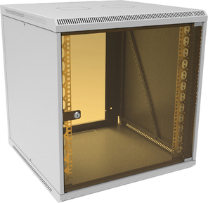 Шкаф коммутационный Suprlan  (05-1206) настенный 12U 600x600мм пер.дв.стекл направл.под закл.гайки 70кг RAL 7035 535мм 26.22кг 620мм
