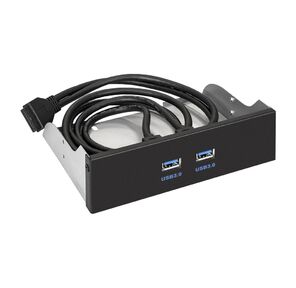 Exegate EX289289RUS Планка USB на переднюю панель ExeGate U5H-615,  5, 25",  2*USB3.0,  черная,  металл,  подсоед. к MB