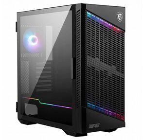 MSI MPG VELOX 100P AIRFLOW,  ATX,  BLACK,  WINDOW,  2x3.5",  Compatible with 2.5"  (Max up to 4x2.5"),  1xUSB 3.2 Type-C,  2xUSB 3.2 Gen 1,  FRONT 3x120mm,  REAR 1x120mm ARGB