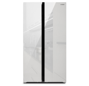 Холодильник Hyundai CS5003F белое стекло  (двухкамерный)