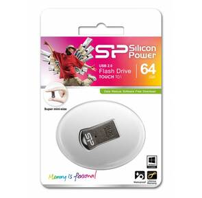 Silicon Power 64Gb Touch T01 SP064GBUF2T01V1K USB2.0 Флеш Диск черный / серебристый