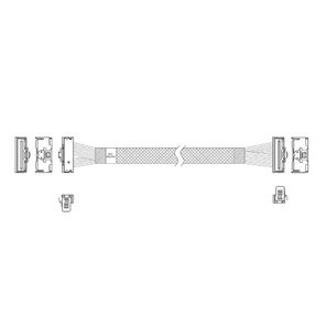 Кабель JPC P7323GB00800-1    Cable MCIO x8 74P  (угловой Right Angle)  -TO-  MCIO x8 74P  (угловой Right Angle) ,  85 Ohm,  L:80cm
