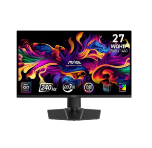 Монитор MSI MAG 271QP QD-OLED X28 26, 5" 16:9 WQHD (2560x1440) QD-OLED Flat, True Black 400,  0.03ms (GTG),  1, 5M:1,  HDR Brightness 1000nits,  2xHDMI,  DP,  Type-C,  Tilt, Swivel, Height, Pivot, VESA, 280Hz, Black, 1y w-ty