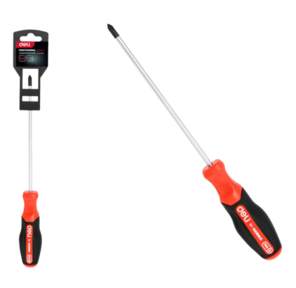 Крестовая DL3455 PH0x150мм сталь S2,  матовый стержень,  двухкомпонентная прорезиненная рукоять