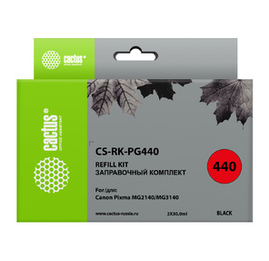 Заправка CACTUS CS-RK-PG440 для Canon MG2140,  MG3140,  черная,  2x30мл