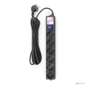 Power Cube Фильтр-удлинитель 5м 6 р 16А SPG6-B5M  (21889),  черный
