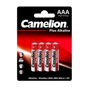 Camelion  LR03  Plus Alkaline BL-4  (LR03-BP4,  батарейка, 1.5В)