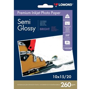 Бумага Lomond 10х15 260 г / м2 20л.,  полуглянцевая  (1103302)