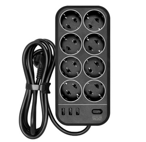 Сетевой фильтр Powercom SP-08 USB03AB 1, 8 m 1.8м  (8 розеток) черный  (коробка)