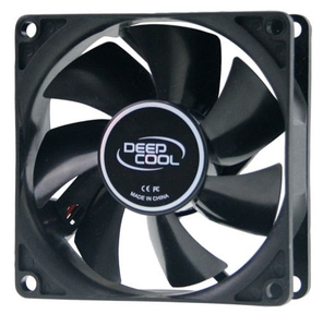 Вентилятор DEEPCOOL Xfan80 80x80x25мм  (240шт. / кор,  пит. от БП,  черный,  1800об / мин)  Color BOX