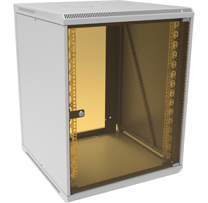 Шкаф коммутационный Suprlan  (05-1503) настенный 15U 600x450мм пер.дв.стекл направл.под закл.гайки 70кг RAL 7035 25.1кг 750мм