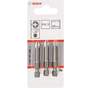 Набор Bosch 2607001528 3 биты 49 мм PH2 XH