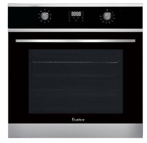 60 см,  9 режимов,   71л,  утапливаемые переключатели,  дисплей Snow White,  панель управления -  черное стекло,  нержавеющая сталь,  универсальный противень,  решетка-гриль,   телескопические направляющие 1 уровень,  двойное стекло дверцы,  легко-съемное большое внутреннее стекло Full Glass,  защитное отключение,  охлаждающий вентилятор,  595х568х595 мм