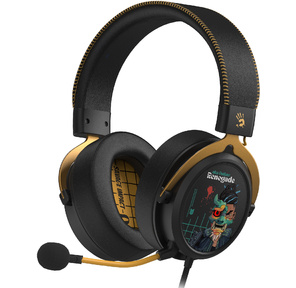 Наушники с микрофоном A4Tech Bloody M595 Renegade черный / рисунок 2.3м мониторные USB оголовье  (M595)