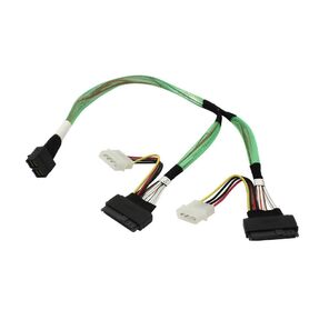 Кабель Amphenol Cable 05-50065-00   U.2 Enabler,  HD  (SFF8643) -to-  (2x SFF8639),  50cm,   Used to attach directly to the 8639 interface of the NVMe drive  (05-50065-00)