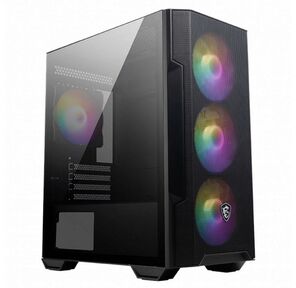 MSI MAG FORGE M100R,  MATX,  BLACK,  WINDOW,  2x3.5",  Compatible with 2.5"  (Max up to 4x2.5"),  1xUSB 3.2 Gen 1,  2xUSB 2.0,  FRONT 3x120mm ARGB,  REAR 1x120mm ARGB