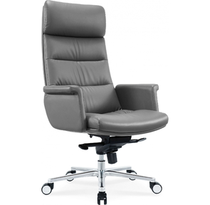 Кресло руководителя Cactus CS-LGR-DUBLIN темно-серый сиденье темно-серый кожа крестов. алюминий