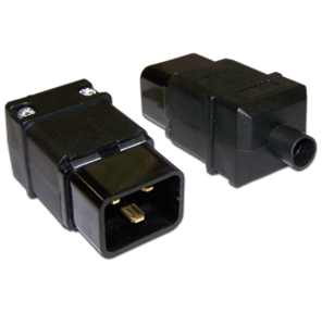 Вилка Lanmaster IEC 60320 C20 16A 250V разборная черная