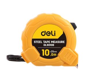 Рулетка Deli DL9010B 10м*25мм Метрическая. Корпус ударопрочный,  компактный.