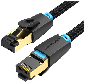 Патч-корд Vention прямой SFTP cat.8 RJ45 - 0, 5м. Черный Тканевая оплетка