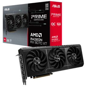Видеокарта Asus PCI-E PRIME-RX9070XT-O16G AMD Radeon RX 9070XT 16Gb 256bit GDDR6 2175 / 20000 HDMIx2 DPx2 HDCP Ret